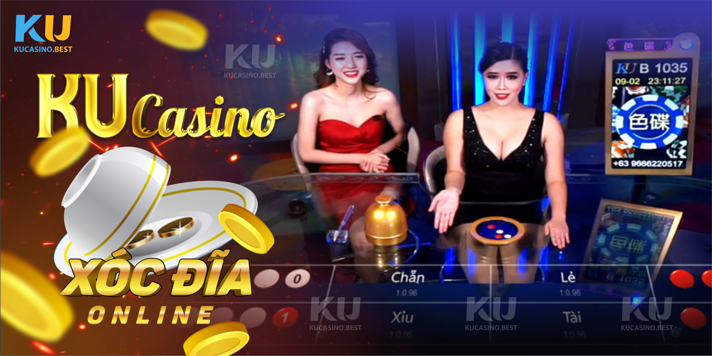 Xóc đĩa trực tuyến cùng gái xinh người Việt tại ku casino