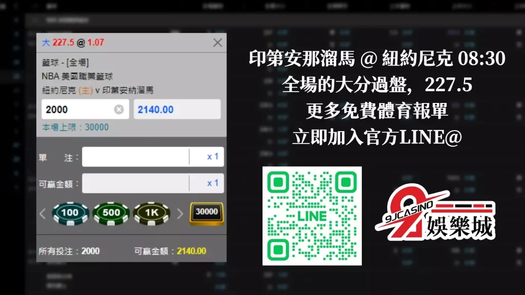 免費NBA運動賽事運彩 0112 紐約尼克 @ 印第安那溜馬 3A娛樂城