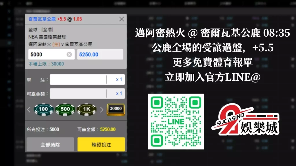 免費NBA運動賽事運彩 1/13-密爾瓦基公鹿 @ 邁阿密熱火  9J娛樂城