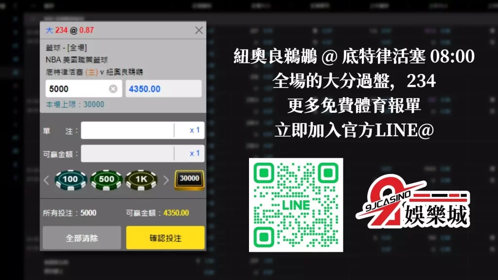 免費運彩分析 0114 底特律活塞@紐奧良鵜鶘 3A娛樂城