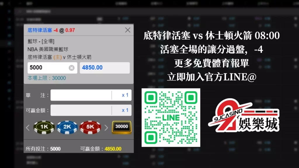 nba賭盤分析-0129 底特律活塞 vs 休士頓火箭 -3A娛樂城