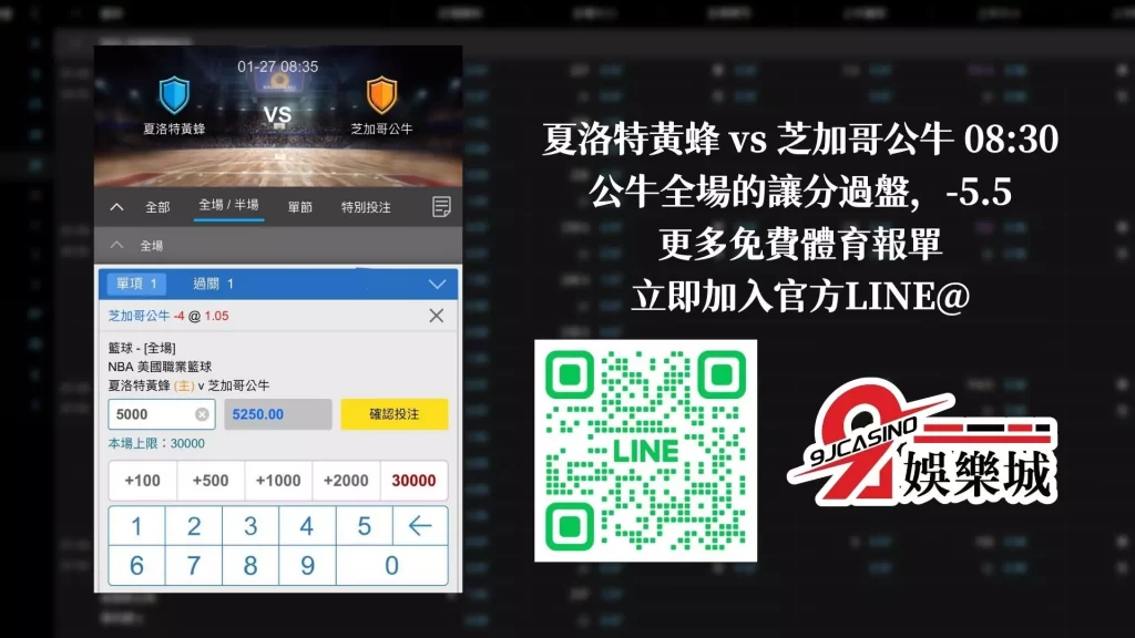 nba賽前分析-0127 夏洛特黃蜂 vs 芝加哥公牛-3A娛樂城