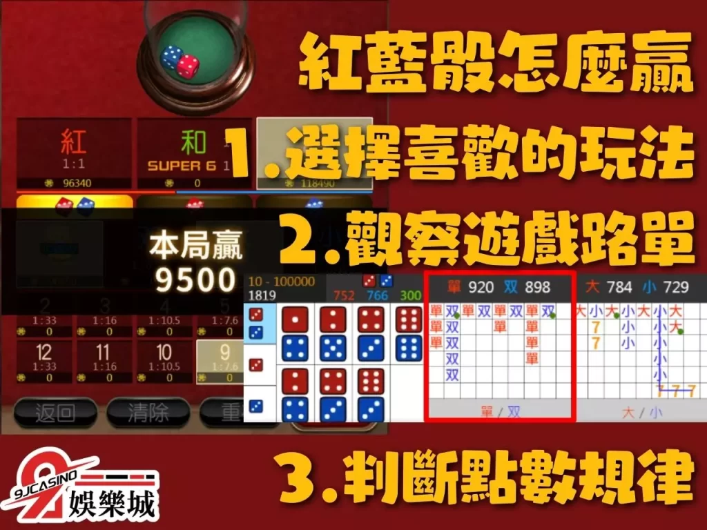 紅藍骰玩法 紅藍骰機率 紅藍骰怎麼贏
