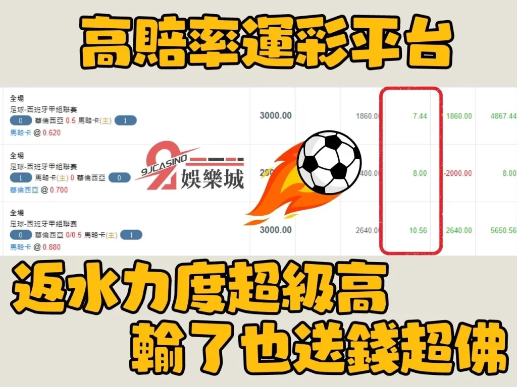 高賠率運彩 足球運彩 娛樂城返水
